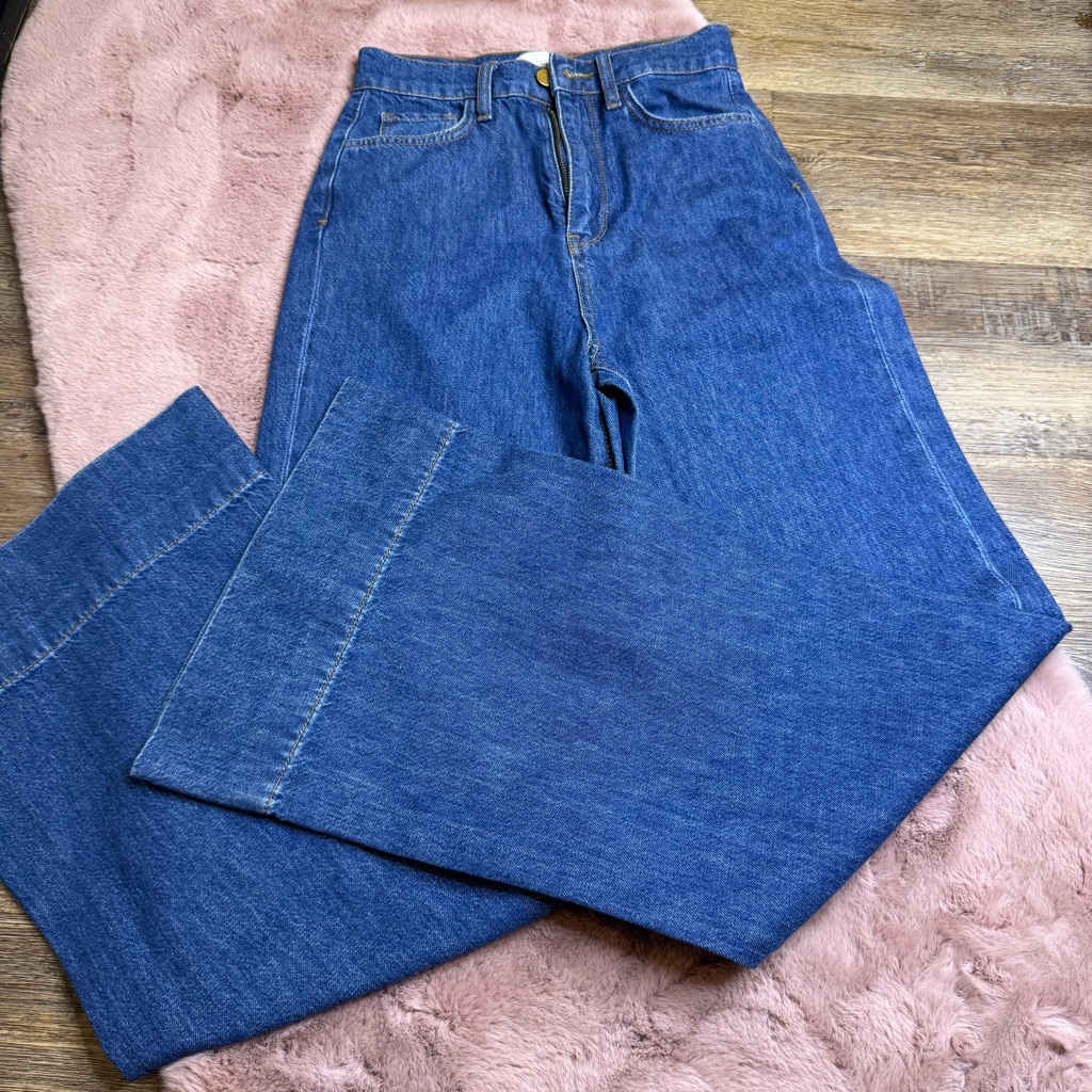 High-Waist Wide Leg Denim Jeans In Blue